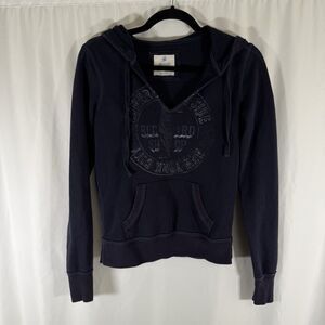 Aerie Hoodie Women's XS Blue Lower East Side New York Pockets Pullover Cotton